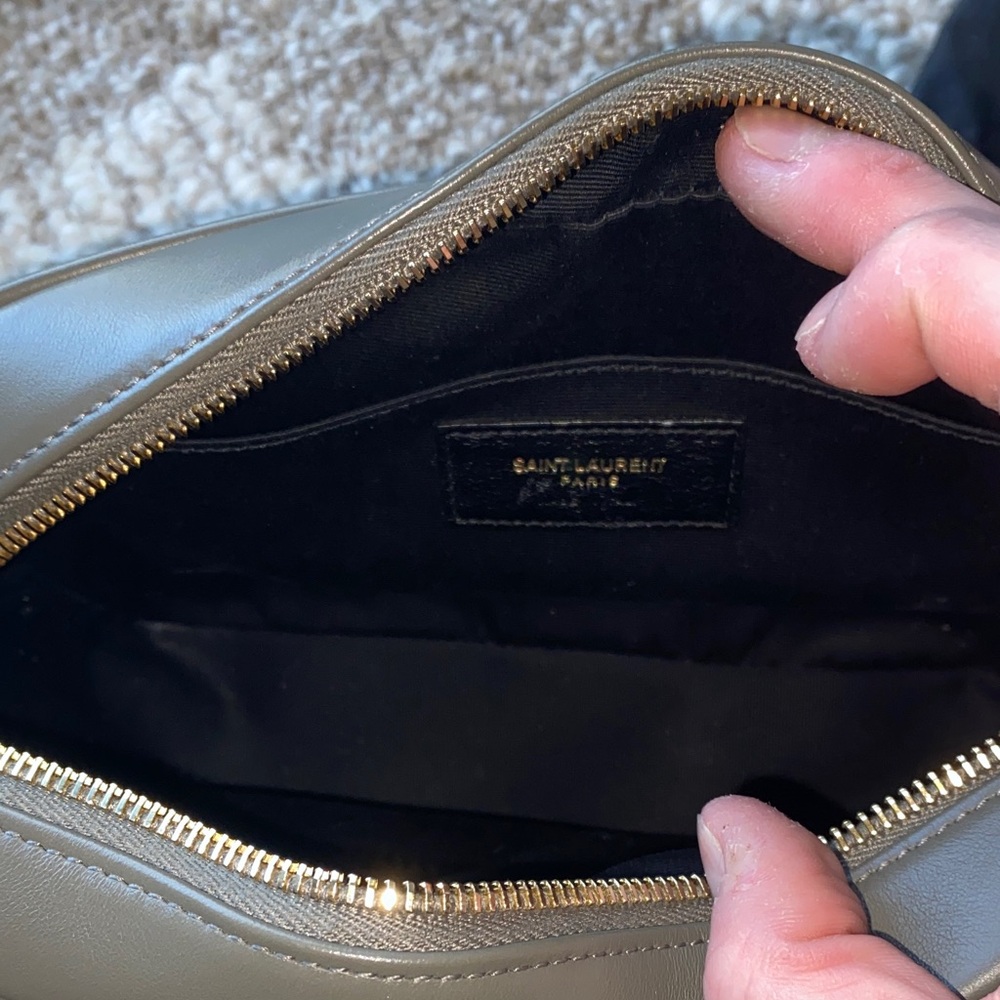 Saint Laurent Charcoal Quilted Crossbody Bag - Picture 4 of 5
